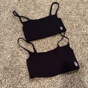 FP Movement by Free People Black Crop Tops XS/S set of two